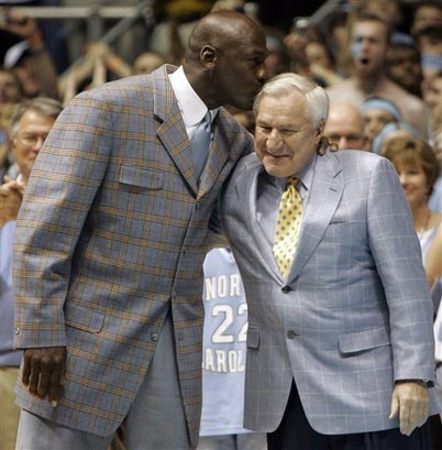 Michael Jordan Kisses Dean Smith
