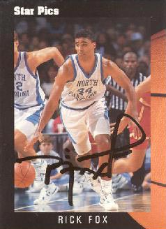 Rick Fox UNC Basketball Card