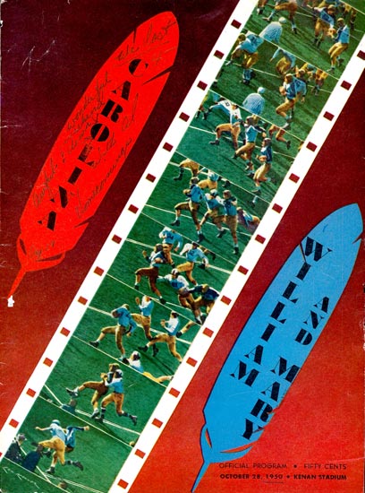 1950-10-28 UNC-William-Mary Game Program