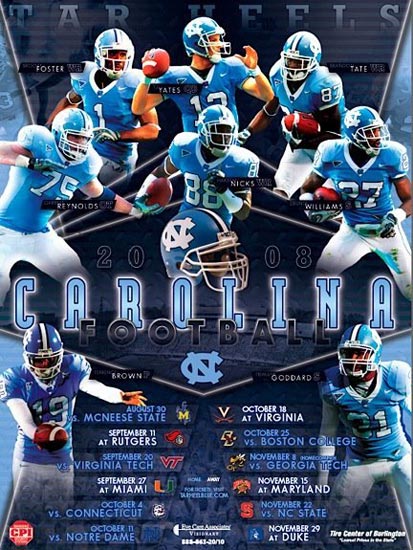 2008 UNC Football Poster