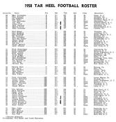 1958 UNC Football Roster