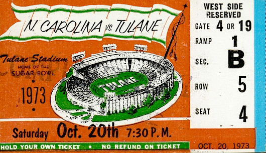 1973 UNC-Tulane Ticket Stub