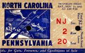 1943 UNC-Penn Ticket Stub