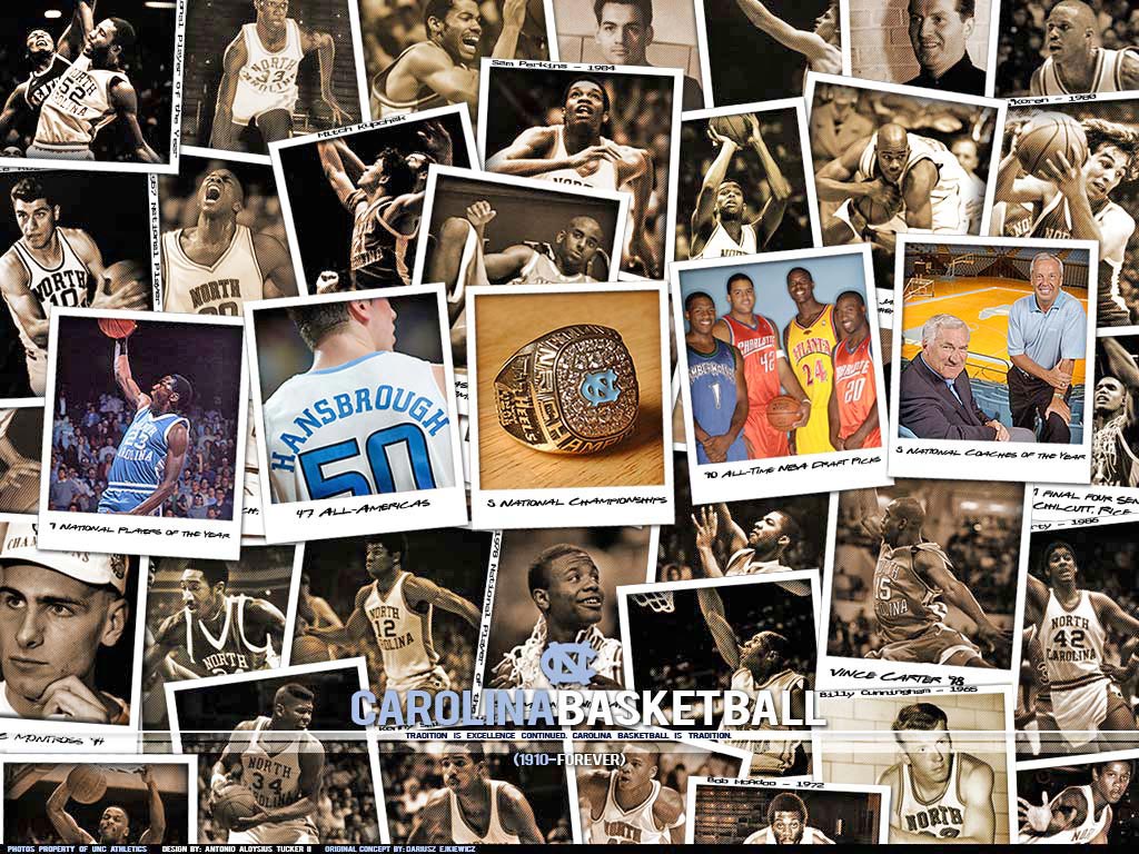 UNC Basketball Collage Wallpaper