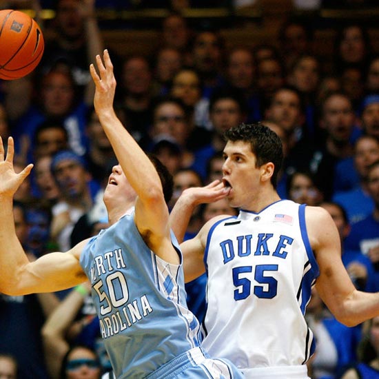 Brian Zoubek Guards Tyler Hansbrough