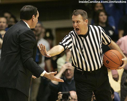 Coach K Talks to the Hand