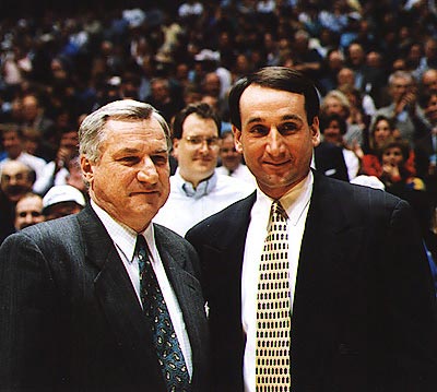 Dean Smith and Mike Krzyzewski