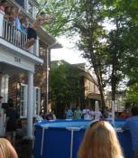 Bobby Frasor Jumps Into Pool From Balcony