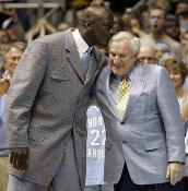 Michael Jordan Kisses Dean Smith