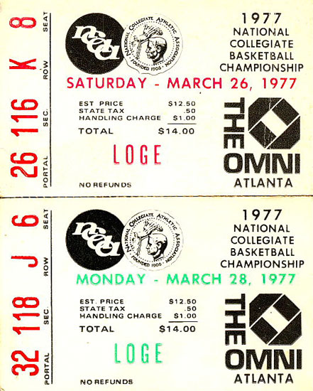 1977 Final Four Stub