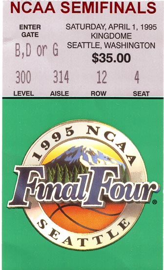 1995 Final Four Semifinals Ticket Stub