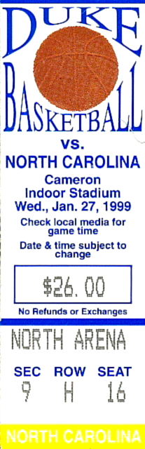 1999@DukeBball stub