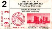 1982 East Regional Finals Ticket Stub