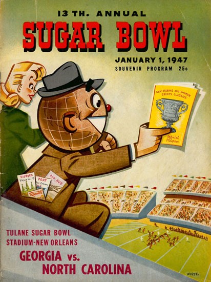 1947 Sugar Bowl Game Program: UNC vs Georgia