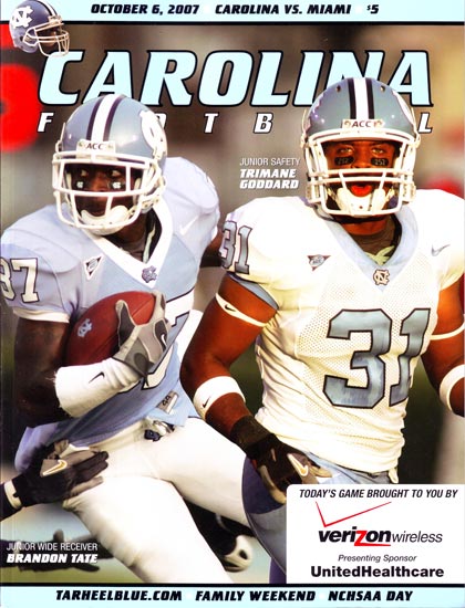 2007-10-06 UNC-Miami Game Program