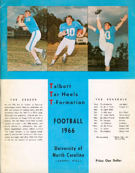 1966 UNC Football Media Guide