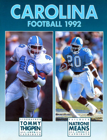 1992 UNC Football Media Guide