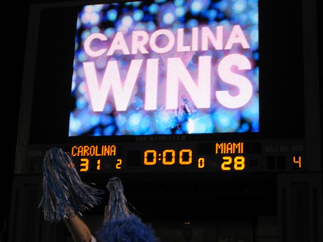 Photo 2004 Unc Miami Scoreboard Tar Heel Times