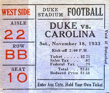 1933Duke stub