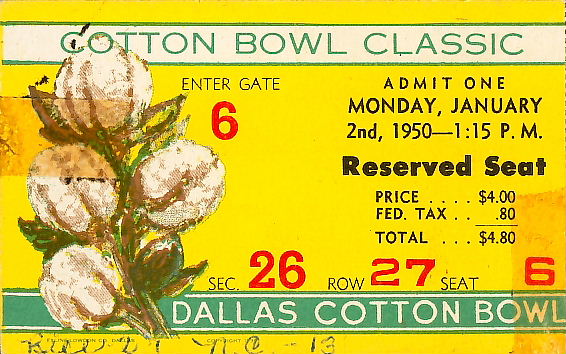 1950CottonBowl stub