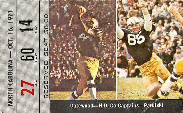 1971NotreDame stub