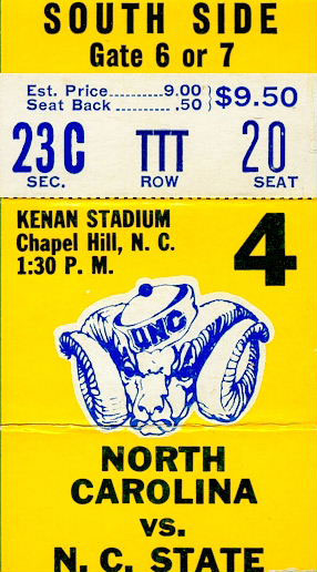 1978 UNC-NCSU Ticket Stub
