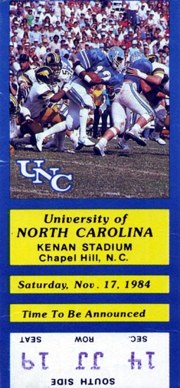 1984 UNC-UVa Ticket Stub