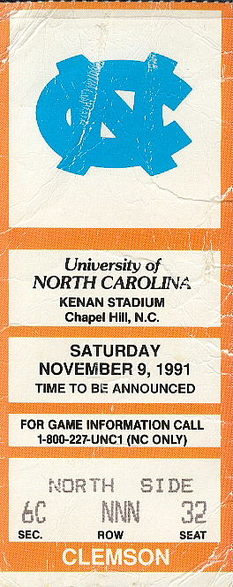 1991Clemson stub