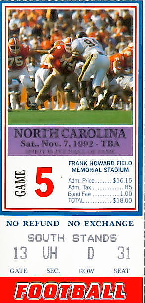 1992Clemson stub