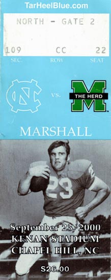 2000-09-23 UNC-Marshall Ticket Stub