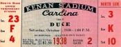 1938 UNC-Duke Ticket Stub