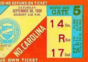 1939 UNC-Wake Forest Ticket Stub