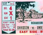 1941 UNC-Davidson Ticket Stub