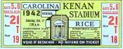 1942 UNC-Duquense Ticket Stub