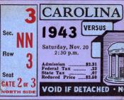 1943 UNC-Duke Home Ticket Stub