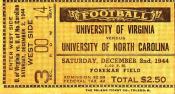1944 UNC-UVa Ticket Stub