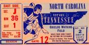 1946 UNC-Tennessee Ticket Stub