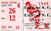 1949 UNC-South Carolina Ticket Stub