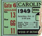 1949 UNC-Wake Forest Ticket Stub