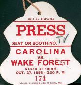 1956 UNC-Wake Press Pass