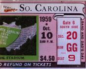 1959 UNC-South Carolina Ticket Stub