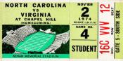 1974 UNC-Virginia Ticket Stub