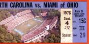 1976 UNC-Miami (OH) Ticket Stub