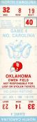 1980 UNC-Oklahoma Ticket Stub