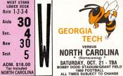 1989 UNC-Georgia Tech Ticket Stub