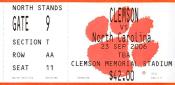 2006 UNC-Clemson Ticket Stub 1