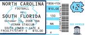 2006 UNC-South Florida Ticket Stub