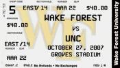 2007-10-27 UNC-Wake Forest Ticket Stub 2