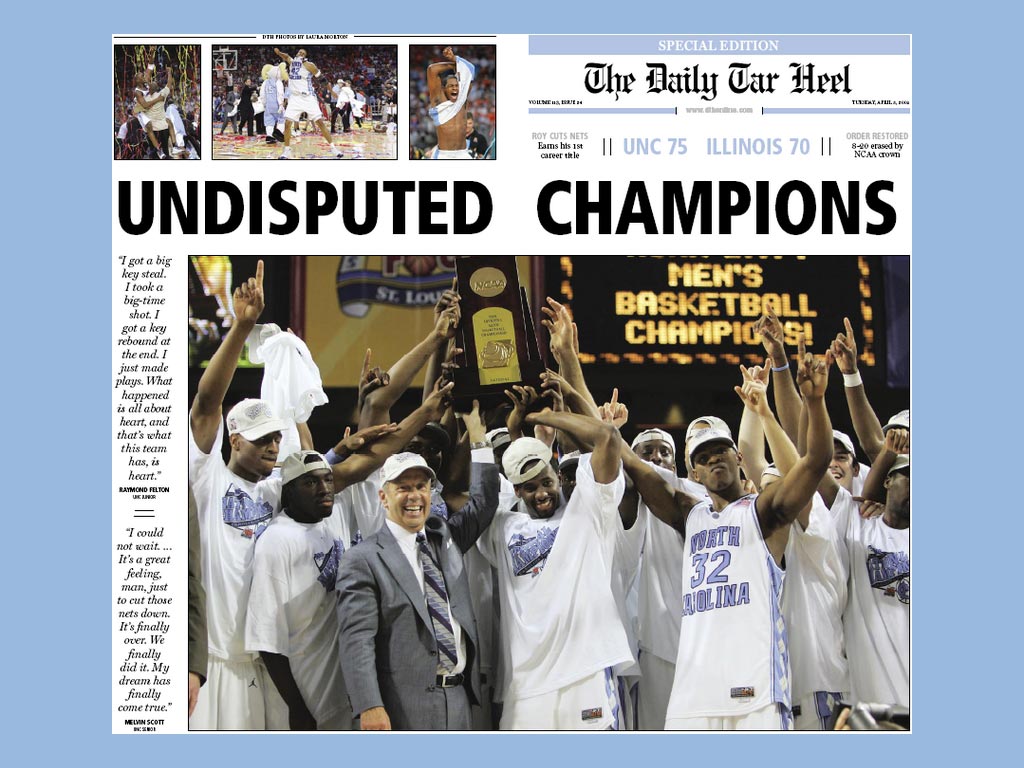 Daily Tar Heel Championship Wallpaper