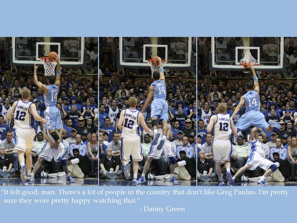 Danny Green Dunks on Greg Paulus Wallpaper